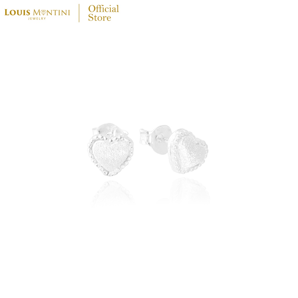 Louis Montini (Jewelry) Sterling Silver 925 Earrings ต่างหูเงินแท้ 92.5% ต่างหูผู้หญิง รูปหัวใจ LJER43