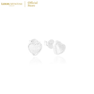 Louis Montini (Jewelry) Sterling Silver 925 Earrings ต่างหูเงินแท้ 92.5% ต่างหูผู้หญิง รูปหัวใจ LJER43