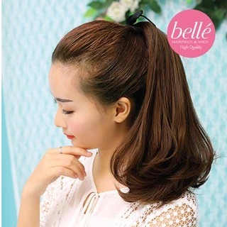 พร้อมส่ง 💖 🇹🇭 BELLE แฮร์พีช หางม้า ปลายงุ้ม 35cm สไตล์เกาหลี แบบผูก วิกผม ผมปลอม