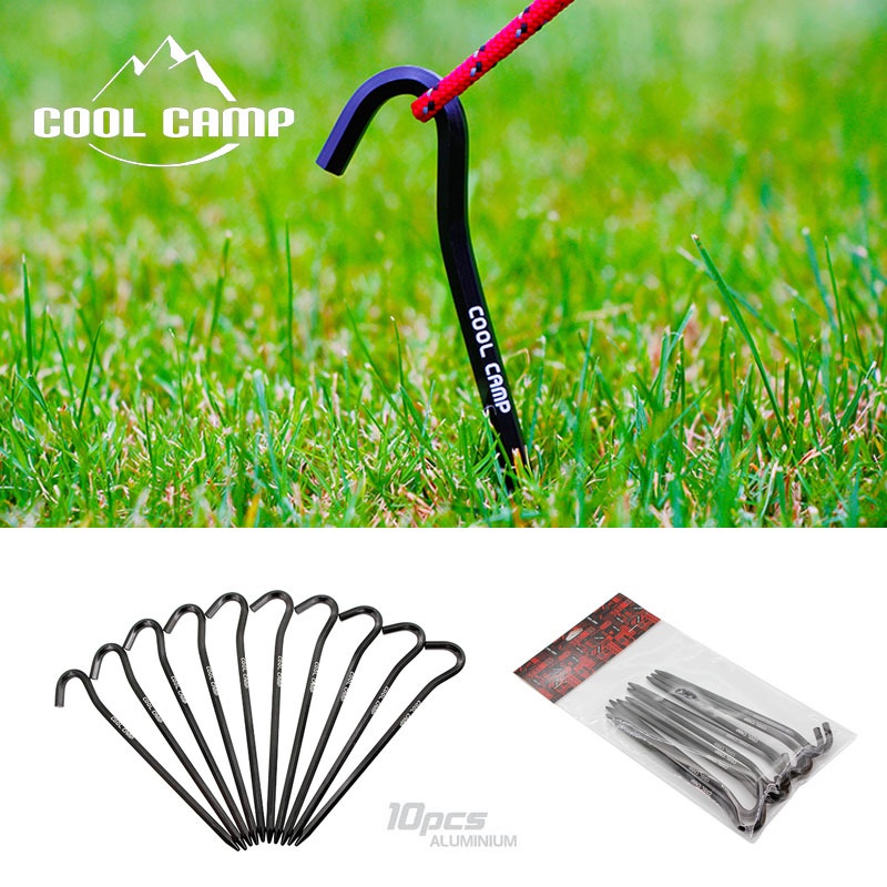 สมอบก Cool Camp อลูมิเนียมอัลลอยด์ น้ำหนักเบา แพ็ค 10 ชิ้น ขนาด 18  Cm หนา 8 mm