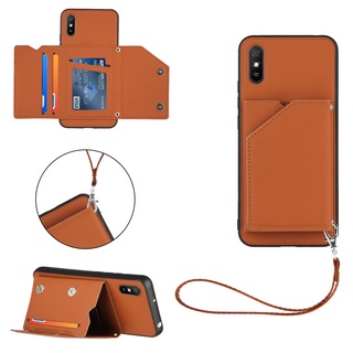 สำหรับ Xiaomi Redmi 9A Note 9s 9T 10T 11T X3 NFC Mi 11 Lite POCO M3 ซองหนังพร้อมช่องใส่การ์ดหรูหรา