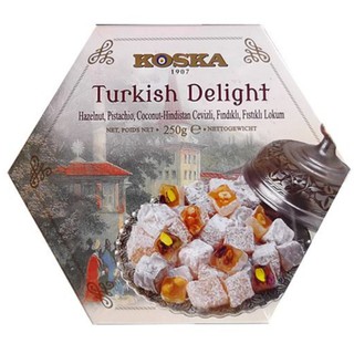 (พร้อมจัดส่ง) เตอร์กิชดีไลท์ Turkish Delight ขนมหวานชื่อดังจากประเทศตุรกีขนาด 250 กรัมรวมรสเฮเซนัส พิชตาชิโอ มะพร้าว