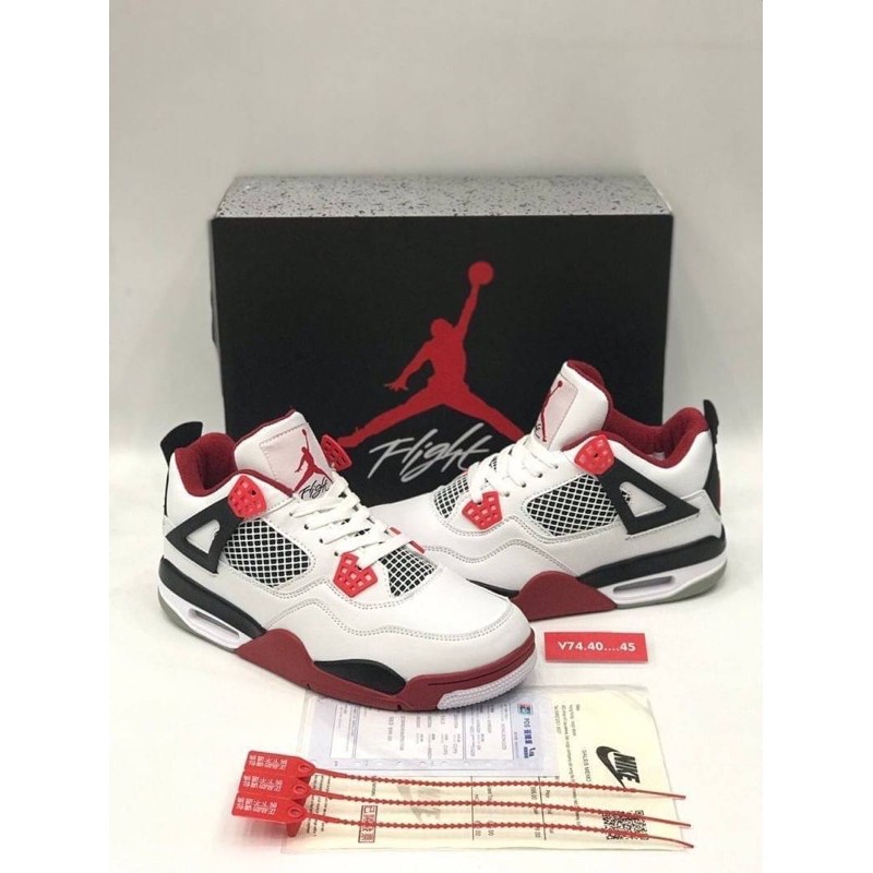 Nike Air Jordan 4 Retro(size40-45)ขาวแดง