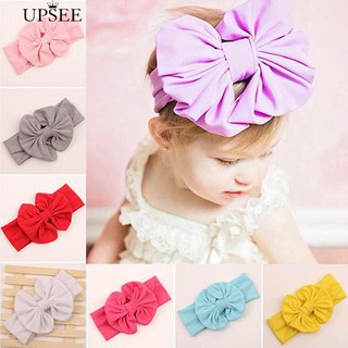 * เด็กหญิงเด็กใหญ่โบว์ยืด Turban Bowknot ตัดศีรษะ Headband Hairband