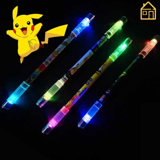 ปากกาสปินนิ่ง แบบยืดหยุ่น ลายการ์ตูนอนิเมะ One Piece Pikachu Doula สีดํา สีขาว เหมาะกับของขวัญ สําหรับนักเรียน