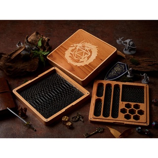 DND Dice Box (Product does not include dice) | Dice Vault | Black &amp; Gold Scale | Dungeons and Dragons Dice | DnD Dice