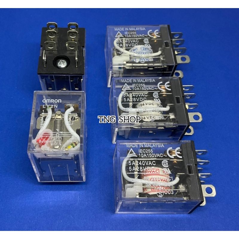 รีเลย์ LY2N 12VDC 24VDC 24VAC 110VAC 220VAC +ซ็อกเก็ตเป็น 5A250VAC