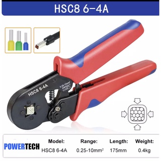 คีม ย้ำ หางปลา คอร์ดเอ็น กล่องหางปลา1250 ชิ้น HCS8 6-4A CORD END Crimper Plier AWG 23-7 (0.25-10mm ²)