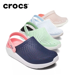 Crocs แฟชั่นรองเท้าแตะกลางแจ้งรองเท้าชายหาดรองเท้าแตะครึ่งรองเท้าแตะฉีกรองเท้าผู้หญิง