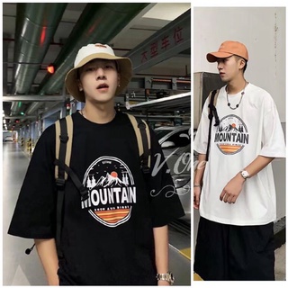 [M～3XL]⚡️เสื้อยืด⚡️MOUNTAIN เวอร์ชั่นเกาหลีคอกลม แขนสั้น แฟชั่นและการพักผ่อนทุกการแข่งขัน #S60