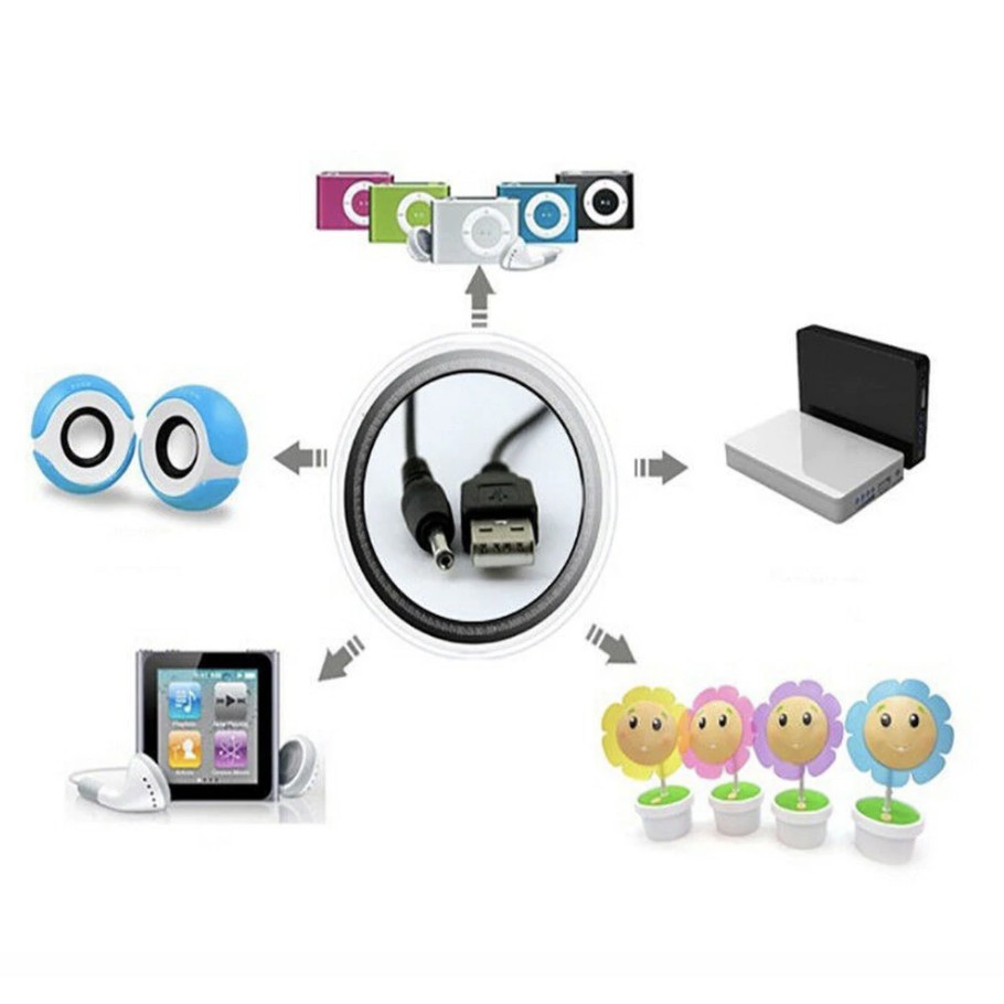 พอร์ต USB 2.0*0.6มม.2.5*0.7มม.3.5*1.35มม.4.0*1.7มม.5.5*2.1มม.5V DC Barrel Jack Power Cable Connector - รูปที่ 2