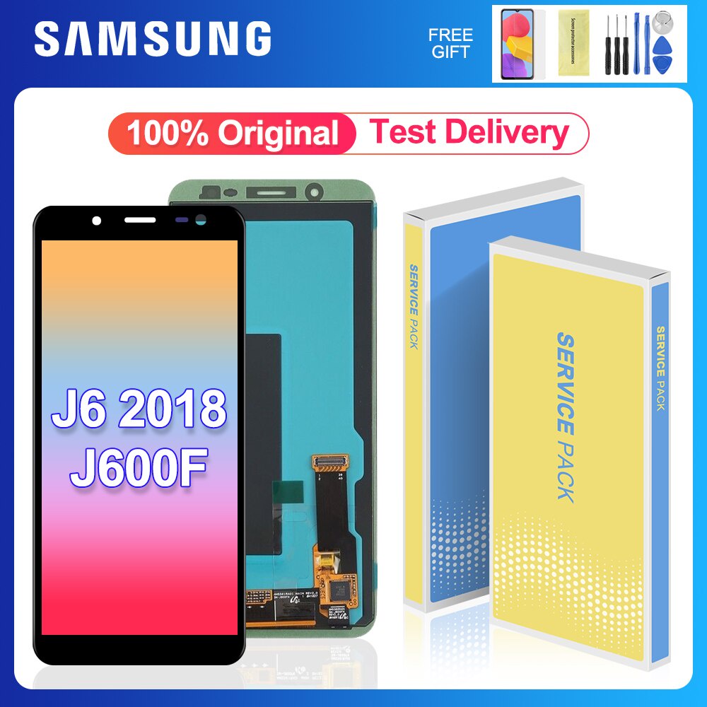 สําหรับ Samsung Galaxy J6 2018 หน้าจอ LCD J600 J600F J600Y จอแสดงผล LCD Touch Screen Digitizer Assem