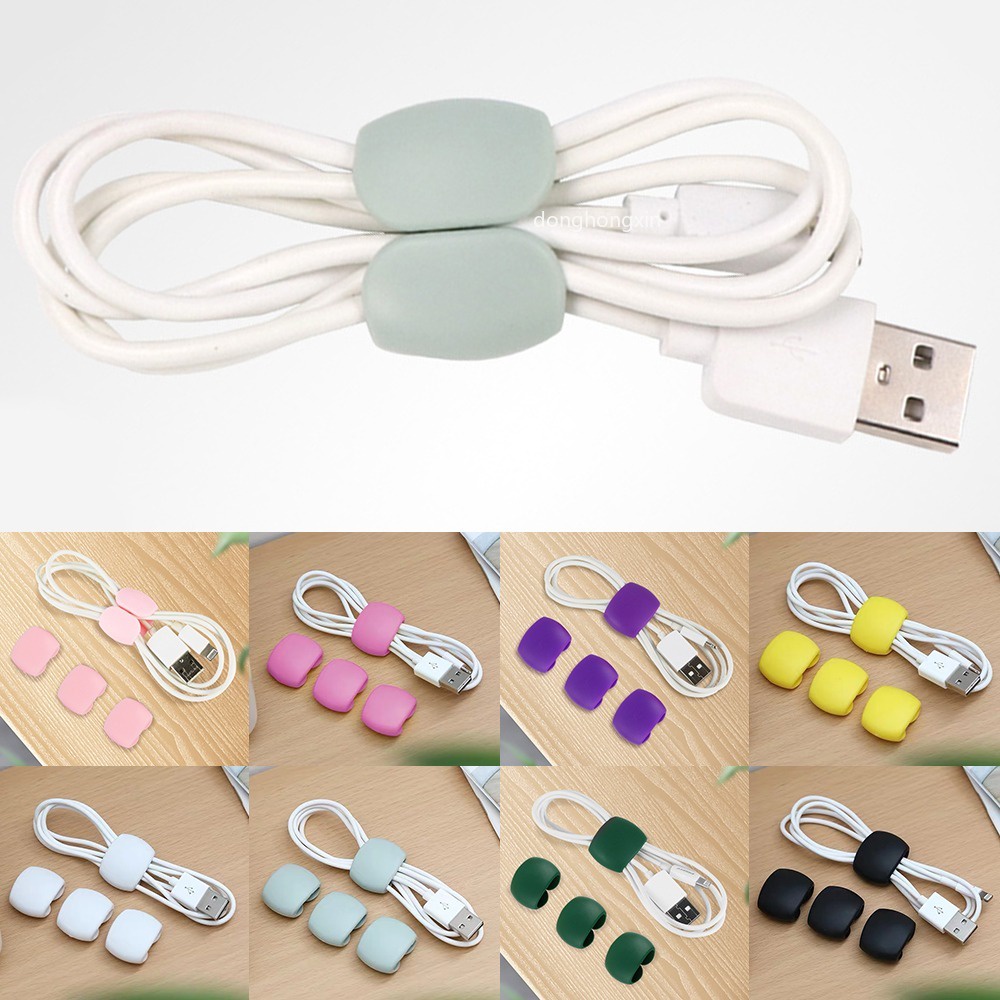 คลิปจัดเก็บสายเคเบิ้ล หูฟัง สายชาร์จ USB ทรงกลม 4 ชิ้น ราคา ถูกที่สุด ดีลบีเคเค แกลเลอรีภาพที่ 4