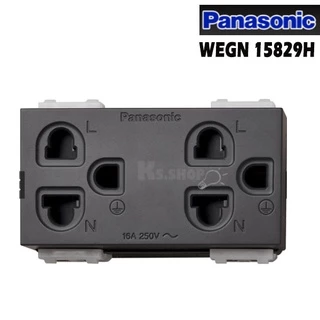 PANASONIC รุ่น อินิชีโอ ปลั๊กกราวด์คู่มีม่าน WEGN 15829 สีขาว,เทา,ดำ