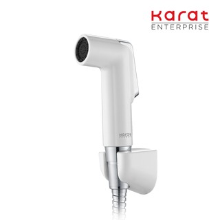 Karat Faucet ชุดฉีดชำระแบบหัวกดในตัวสีขาวพร้อมสายและขอแขวน รุ่น KA-03-321-11