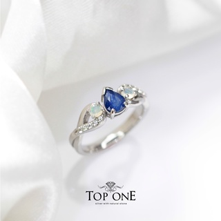 Top1Jewelry แหวนเงินแท้925 พลอย Sapphire, Opal แท้