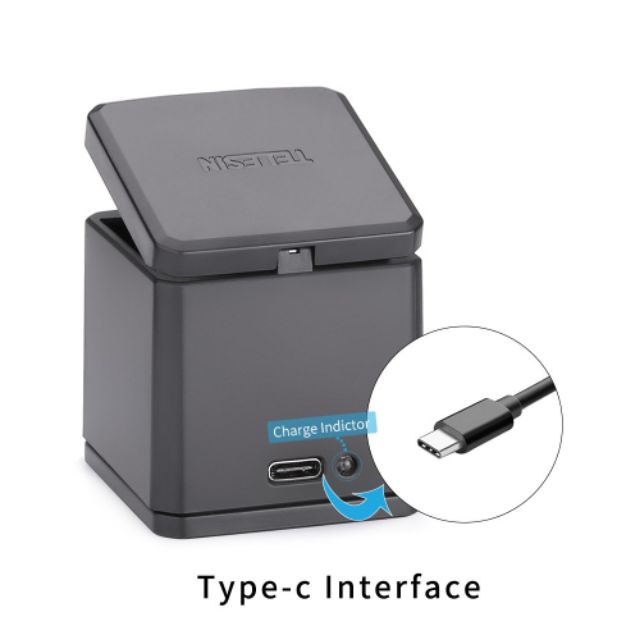 TELESIN HERO8 แบตเตอรี่เสริม/กล่องชาร์จแบบบรรจุแบตเตอรี่ HERO6/HERO7Black/HERO8Black GP-BTR-801-B / GP-BNC-801