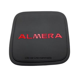 almera อัลเมร่าปี 2020 ครอบฝาถังน้ำมัน สีดำโลโก้แดง