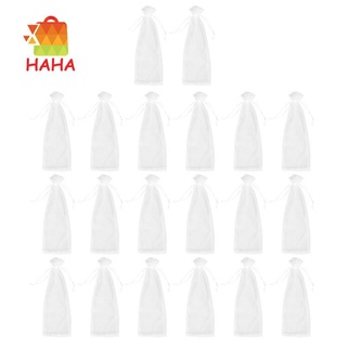 ถุงผ้าเชียร์ Organza สําหรับใส่ขวดไวน์ 14X37ซม. 20ชิ้น (สีขาว)