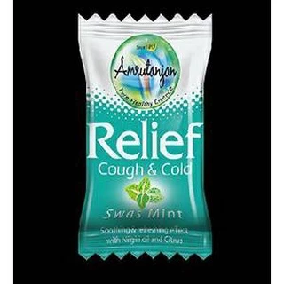 ( 1 กระปุก..200 เม็ด) ลูกอม Amrutanjan Relief Candy บรรเทาอาการระคายเคืองคอเนื่องจากหวัดลงคอ