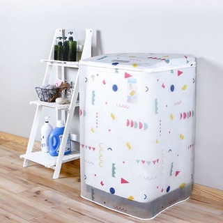 ⭐ผ้าคลุมเครื่องซักผ้า ฝาบน/ฝาหน้า โปร่งใส ลายสด กันน้ำ กันฝุ่น Washing Machine Cover ง่ายต่อการใช้