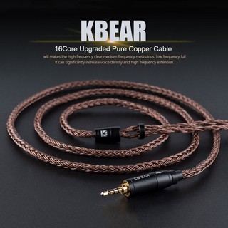 KBEAR 16 core pure copper cable With 2.5/3.5/4.4 Earphone Upgrade Cable For C10 ZS10 TRN V90 BA5 KZ ZSX ZS10 PRO BLON BL-03 CCA C12 QDC