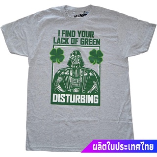 เสื้อยืดพิมพ์ลายเสื้อยืดสีพื้นไซส์ใหญ่ STAR WARS Darth Vader Lack Of Green St Paddys Day Adult Sized T-Shirt sale Star W