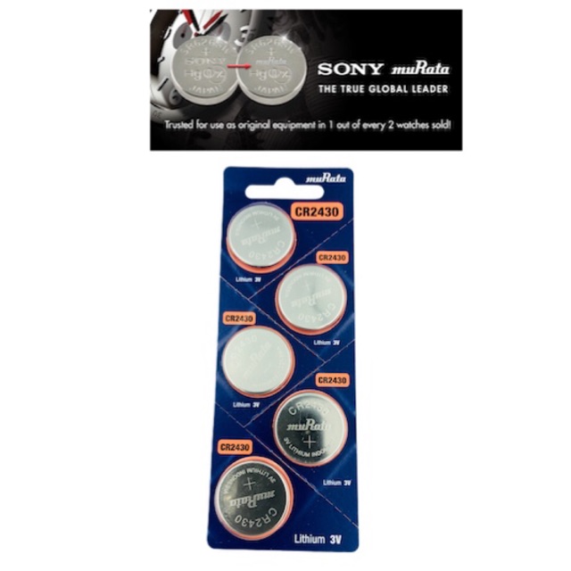 ถ่านรีโมท Murata CR2430 (SONY เดิม) 3V Lithium Battery แพคกิ้งใหม่ ของแท้ ถ่านใหม่ Exp.2029