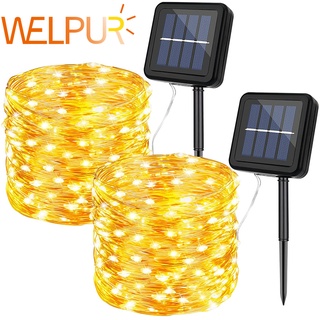 Welpur สายไฟ 50 Led/100 Led/200 Led 7ม./12ม./22ม. พลังงานแสงอาทิตย์ Diy สําหรับตกแต่งงานปาร์ตี้คริสต์มาสงานแต่งงาน