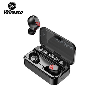 Wiresto หูฟังอินเอียร์ไร้สาย บลูทูธ HIFI เสียงเบส ขนาดเล็ก 2000mAh พร้อมกล่องชาร์จ