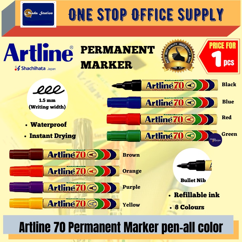 ARTLINE 70 PERMANENT MARKER / ปากกามาร์กเกอร์ / ปากกามาร์กเกอร์ถาวร / Artline 70 ปากกามาร์กเกอร์ถาวร