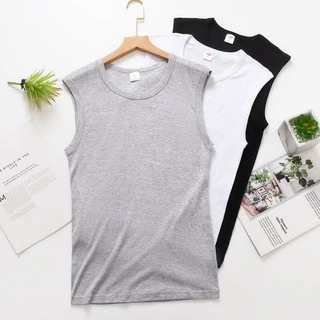 ผู้ชายผู้ใหญ่เสื้อกล้ามธรรมดา แขนกุด Cool Airy เสื้อกีฬายืดหยุ่นระบายอากาศ