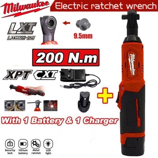 ใหม่ Milwaukee ประแจวงล้อไฟฟ้าไร้สาย 42V 3/8\ 200N.m พร้อมไฟ LED คุณภาพสูง