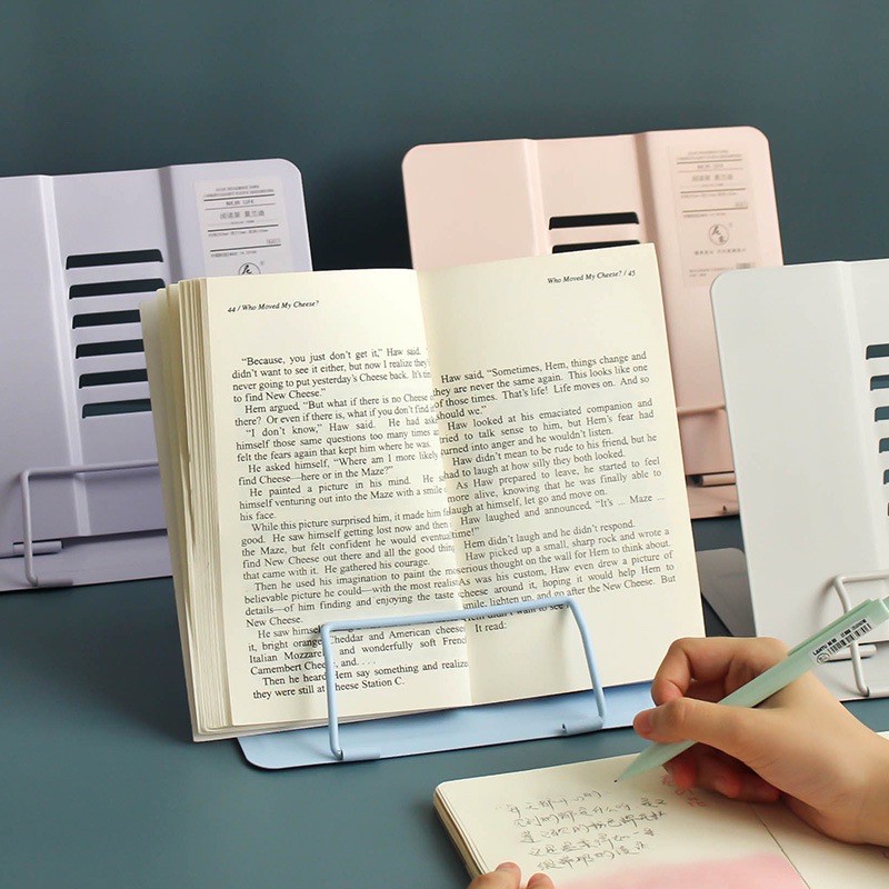 <สีม่วง มาแล้ว!> ที่ตั้งหนังสือ Book Holder แบบเหล็ก ปรับระดับ 8สี Reading Stand เครื่องเขียน มินิมอล ที่ตั้งอ่านหนังสือ