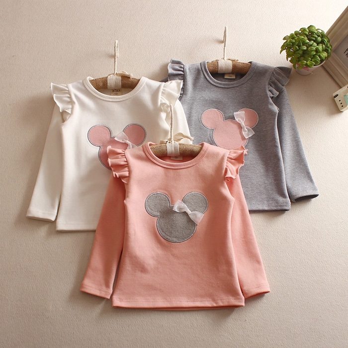 BBD Girls Mickey เสื้อยืดแขนยาวผ้าฝ้าย Baju Kanak BB999