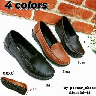 👞  รองเท้าคัชชูหนังออยล์นิ่มทรงสวยมี 4สี(แดง,ดำ,ตาล,แทน)