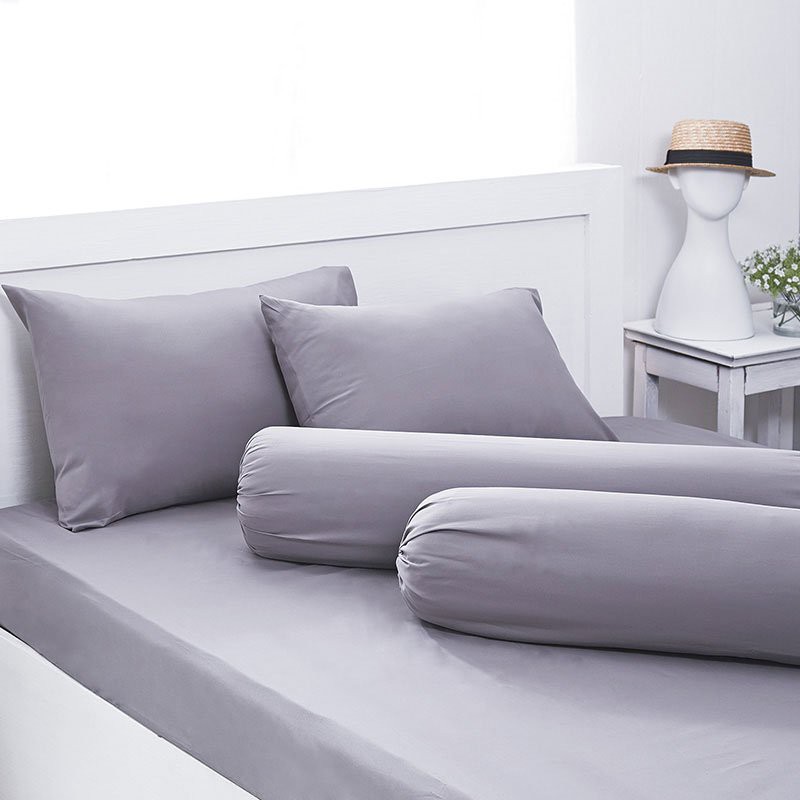 ✨ขายดี✨ B&amp;K ผ้าปูที่นอน ไมโคร สีเทา ขนาด 6 ฟุต 5 ชิ้น Besico Bedding Set Grey Color 6FT 5 PCS