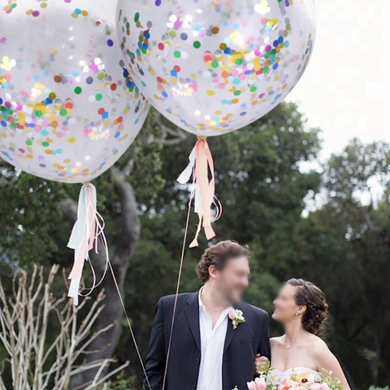 5x 12 Confetti Balloons Clear Latex Balloon for Wedding Party ...