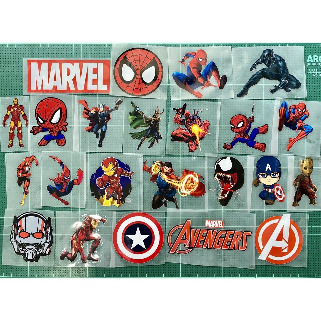 ตัวรีดการ์ตูน Marvel , Captain america , spiderman รีดง่ายแผ่นฟิมล์รีดร้อนติดเสื้อ