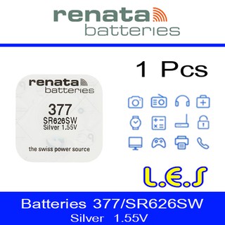 ถ่านกระดุม Renata 377 / S626SW Watch Battery Button Coin Cell