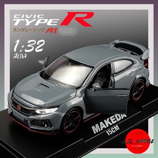 jk_garage 🚗🇯🇵 โมเดลรถเหล็ก HONDA CIVIC FK8 TYPE R โมเดลรถยนต์ 1/32 รถโมเดลเหล็ก รถเหล็กโมเดลโมเดลรถ ของขวัญ