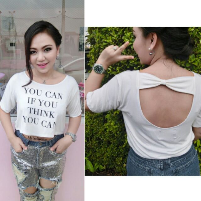 เสื้อ สกรีน "you can if you think you can"