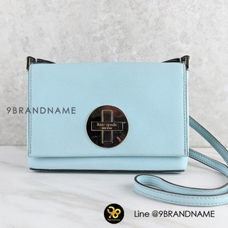 USED  Kate  Spade  Wkru2256 Sally newbury Lene Saffiano Crossbody Bag Grace Blue ZZ0038