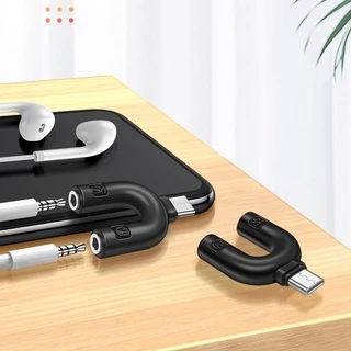 Caravan crew (ไม่รองรับ5G) type-C to 2 3.5mm adapter U-type แจ๊คแปลง Splitter สำหรับต่อไมค์ และโน้ตบุ๊ค และหูฟัง