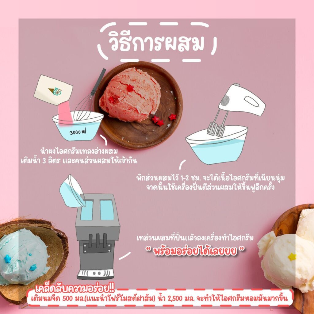 I Am Softserve ผงไอศครีมซอฟท์เสิร์ฟเกรดมาตรฐาน รสกล้วยหอม ขนาด 1 Kg. - รูปที่ 2