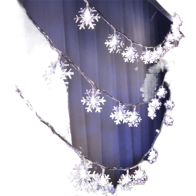 ✗2M 20 LED Snowflake String Lights / Battery Operated Wire Starry Fairy Lights / Waterproof