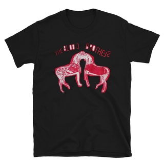 เสื้อยืดสีขาวเสื้อยืด พิมพ์ลาย The Blood Brothers Red Horses Happy Hardcore Myspace แฟชั่นสําหรับผู้ชายS-4XL