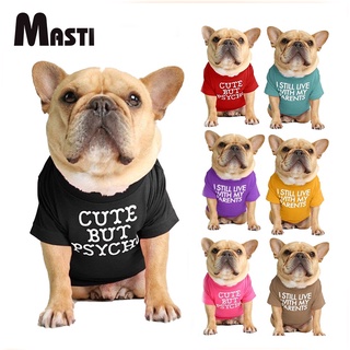 MASTI  เสื้อยืดคอกลมขนาดเล็กสไตล์ฝรั่งเศสสําหรับสัตว์เลี้ยงสุนัข Bulldog LI0332