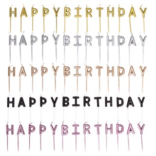 เทียนวันเกิด เทียนตัวอักษร Happy Birthday