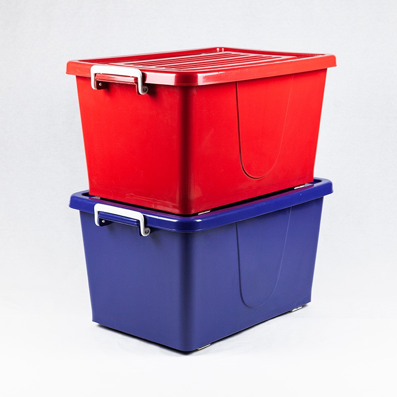 กล่องพลาสติก มีล้อ ขนาด 45 ลิตร (No.302 สีเข้ม)